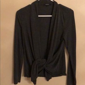 Soft grey wrap sweater